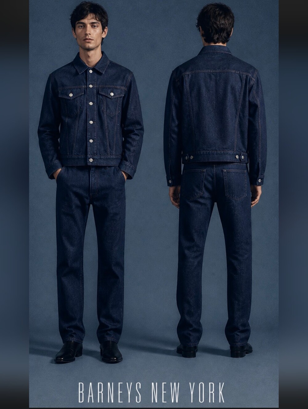 Barney's New York Unisex Dark Blue Denim Jacket